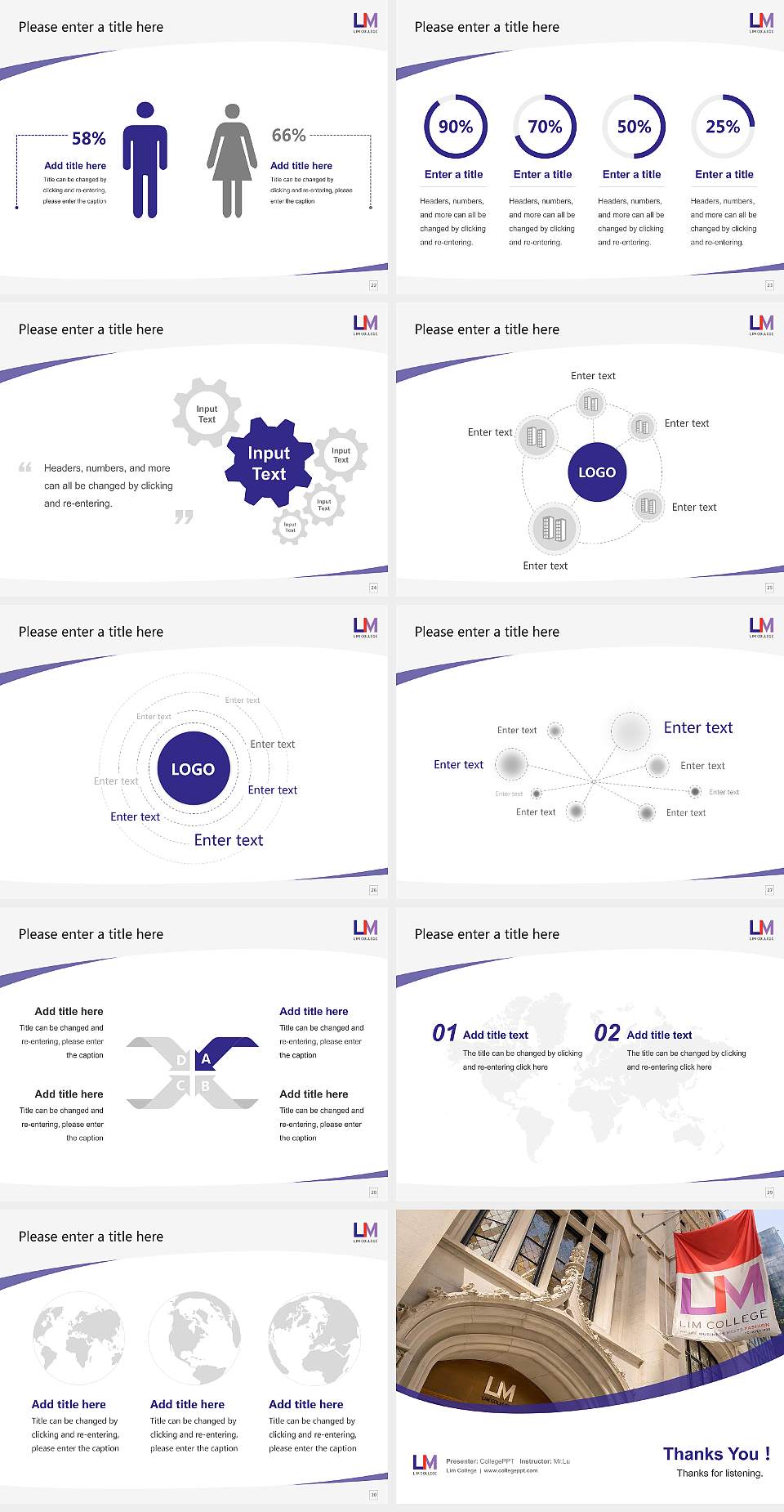 Lim College Course/Courseware Creation PPT Template4:3 ratio PPT effect preview image4