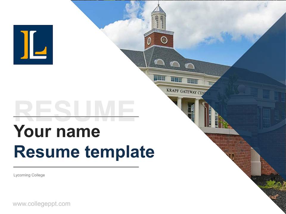 Lycoming College Resume PPT Template4:3 ratio PPT effect preview image5