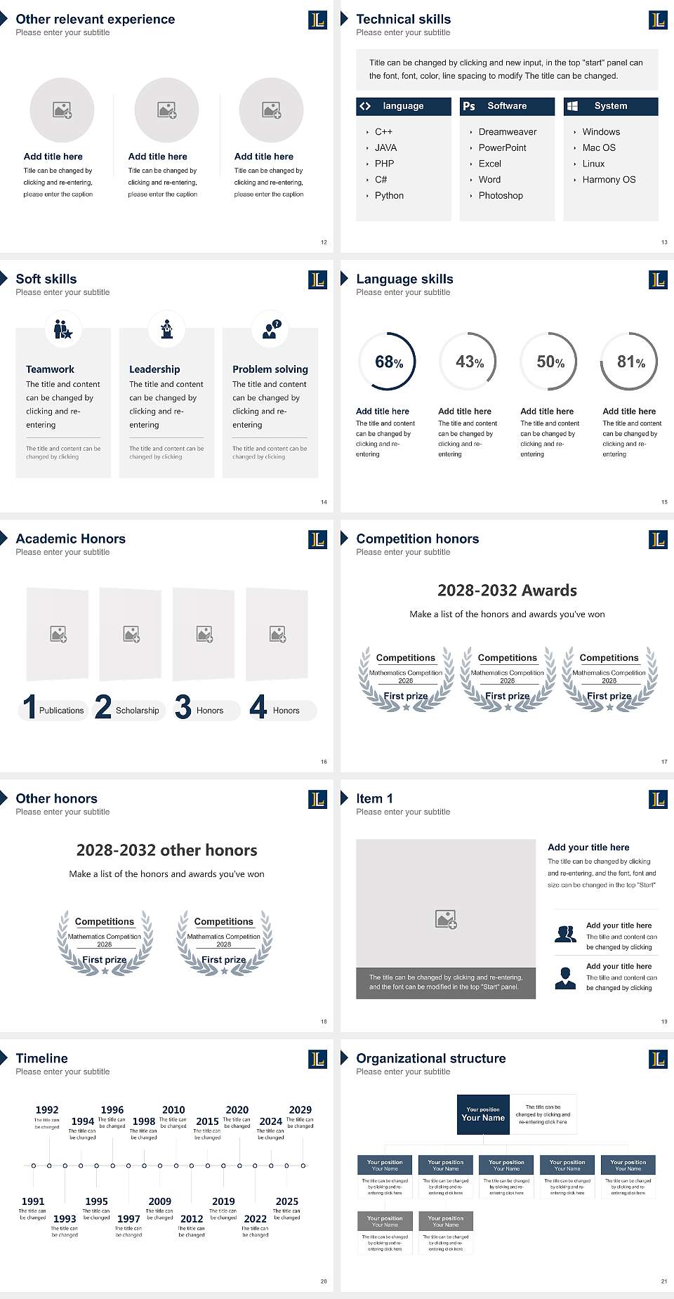 Lycoming College Resume PPT Template4:3 ratio PPT effect preview image3