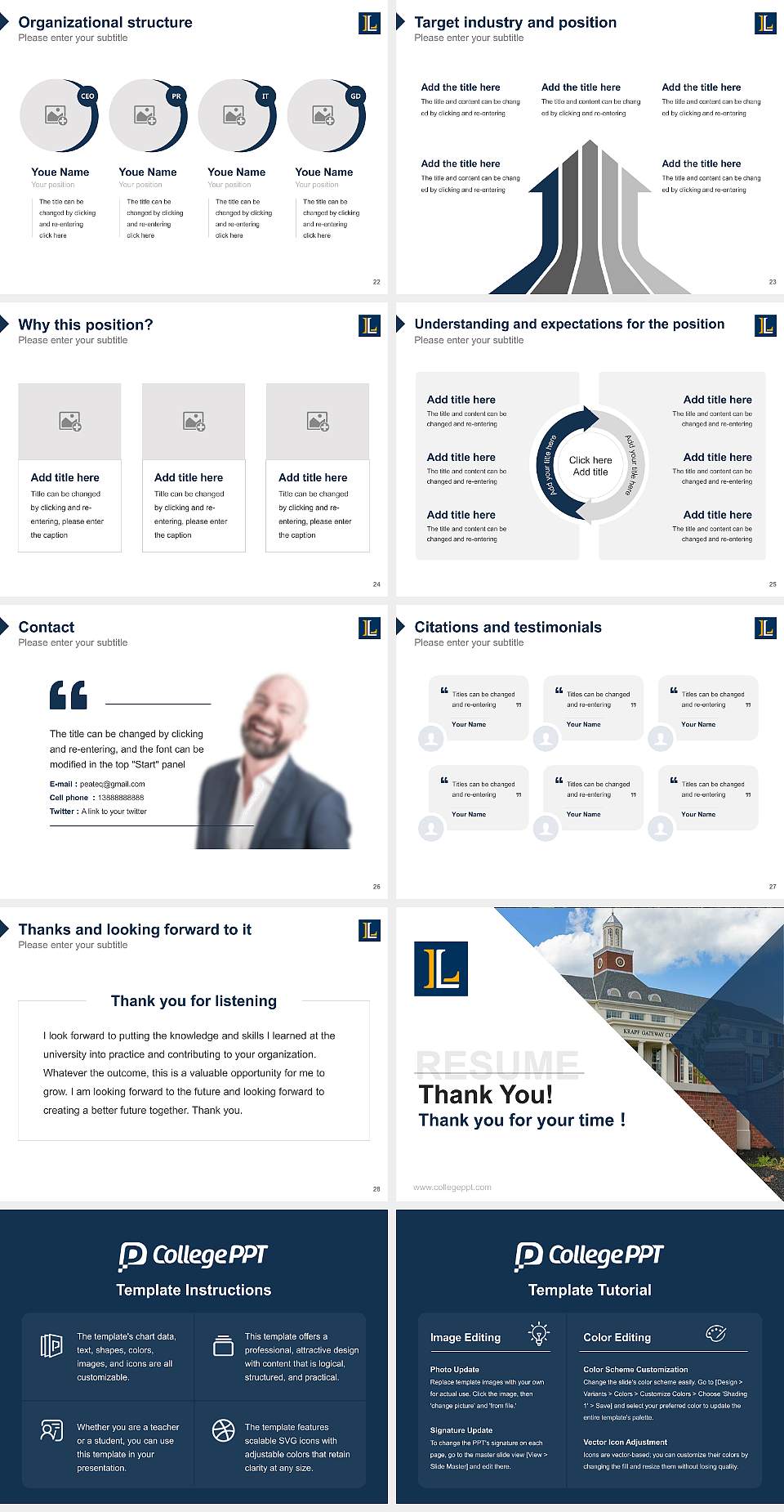 Lycoming College Resume PPT Template4:3 ratio PPT effect preview image4