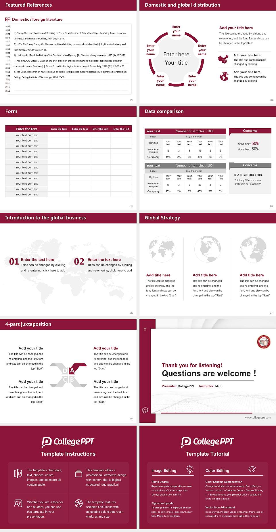 Lock Haven University Thesis Proposal/Graduation Defense PPT Template4:3 ratio PPT effect preview image4