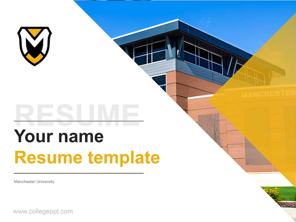Manchester University Resume PPT Template4:3 ratio PPT effect preview image5