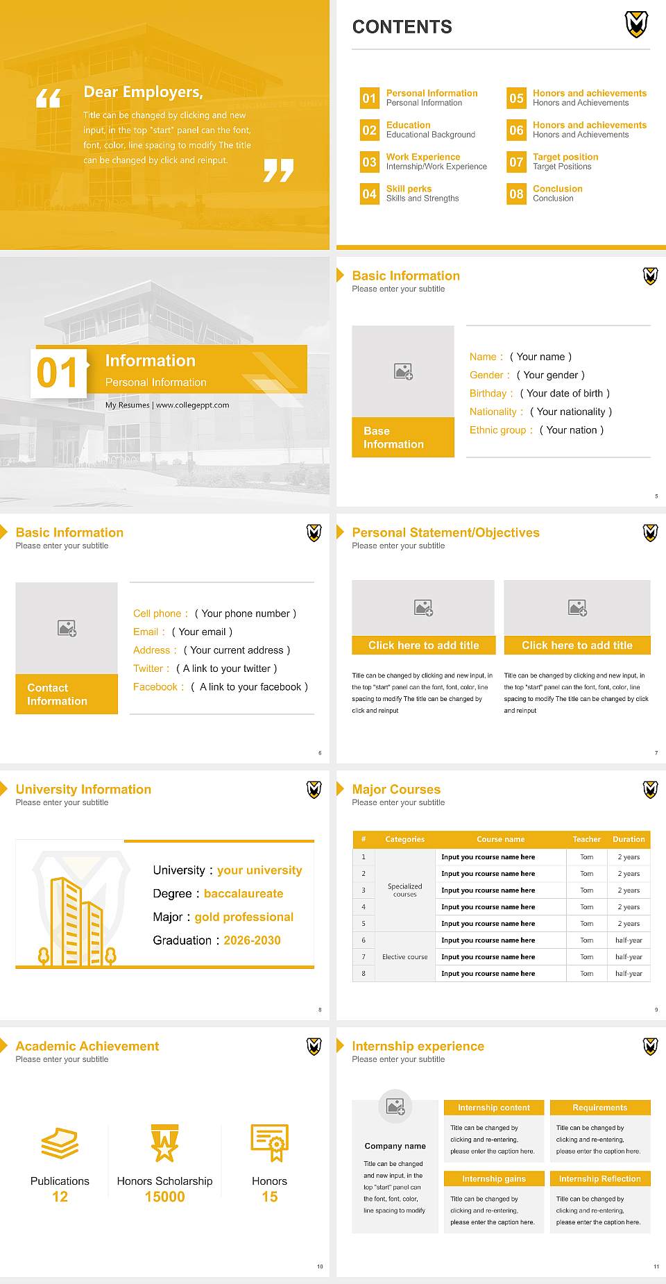 Manchester University Resume PPT Template4:3 ratio PPT effect preview image2