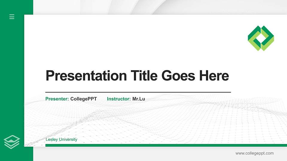 Lesley University Thesis Proposal/Graduation Defense PPT Template16:9 ratio PPT effect preview image