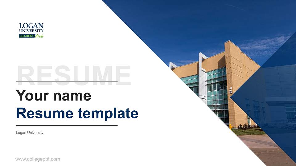 Logan University Resume PPT Template16:9 ratio PPT effect preview image