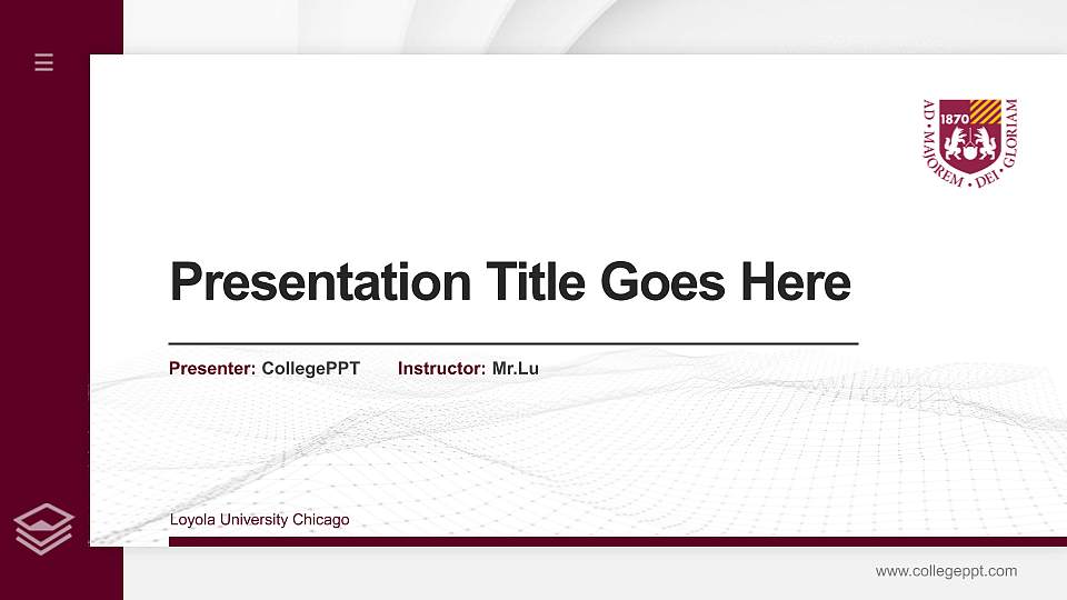 Loyola University Chicago Thesis Proposal/Graduation Defense PPT Template16:9 ratio PPT effect preview image1