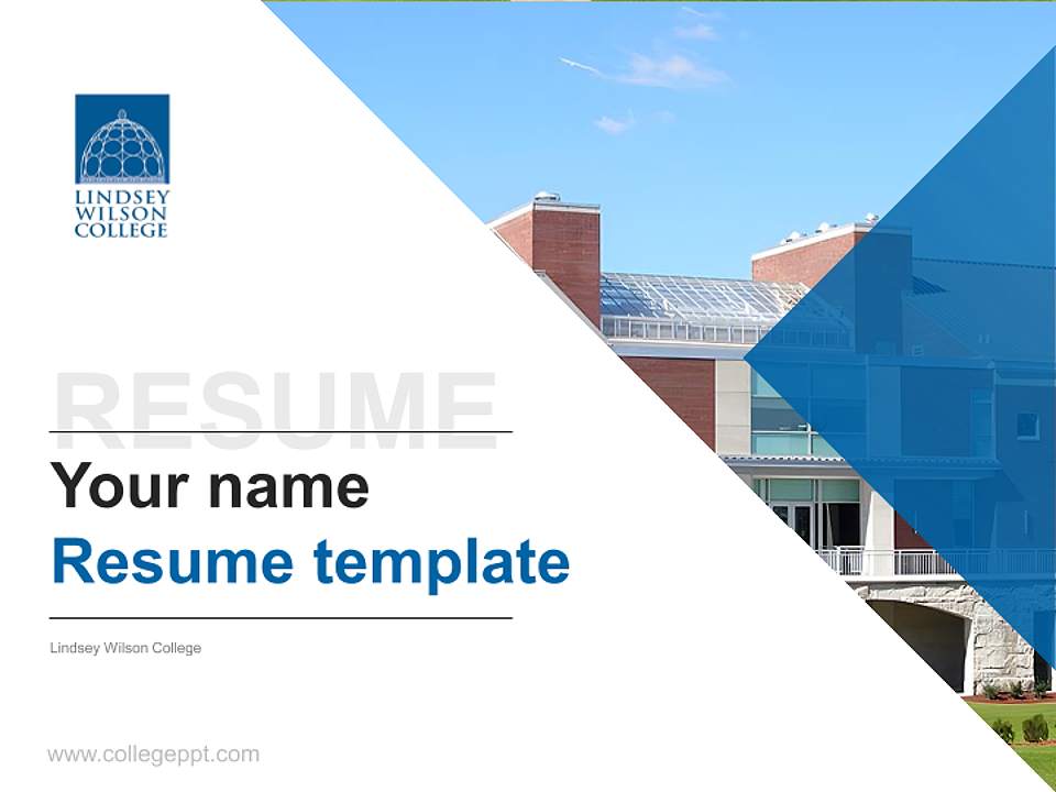 Lindsey Wilson College Resume PPT Template4:3 ratio PPT effect preview image5
