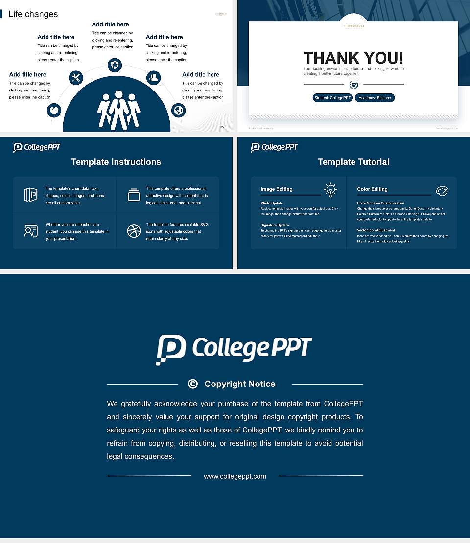 Lindenwood University National Scholarship Defense PPT Template16:9 ratio PPT effect preview image4