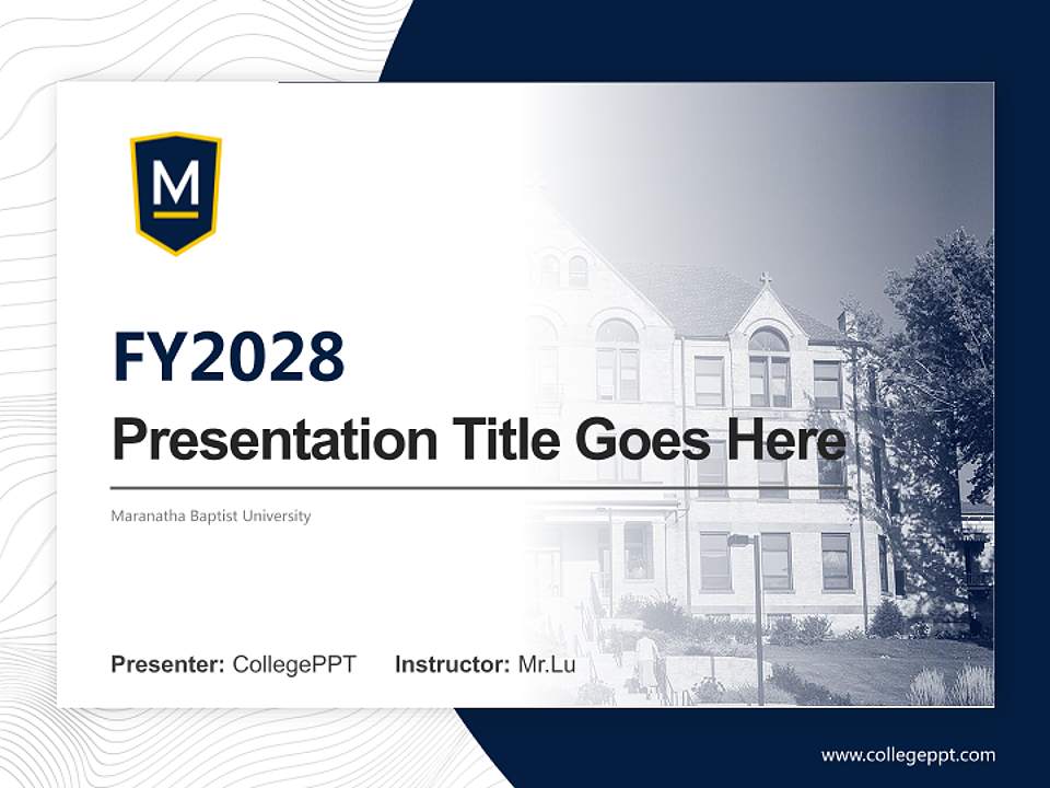 Maranatha Baptist University Academic Presentation/Research Findings Report PPT Template4:3 ratio PPT effect preview image5