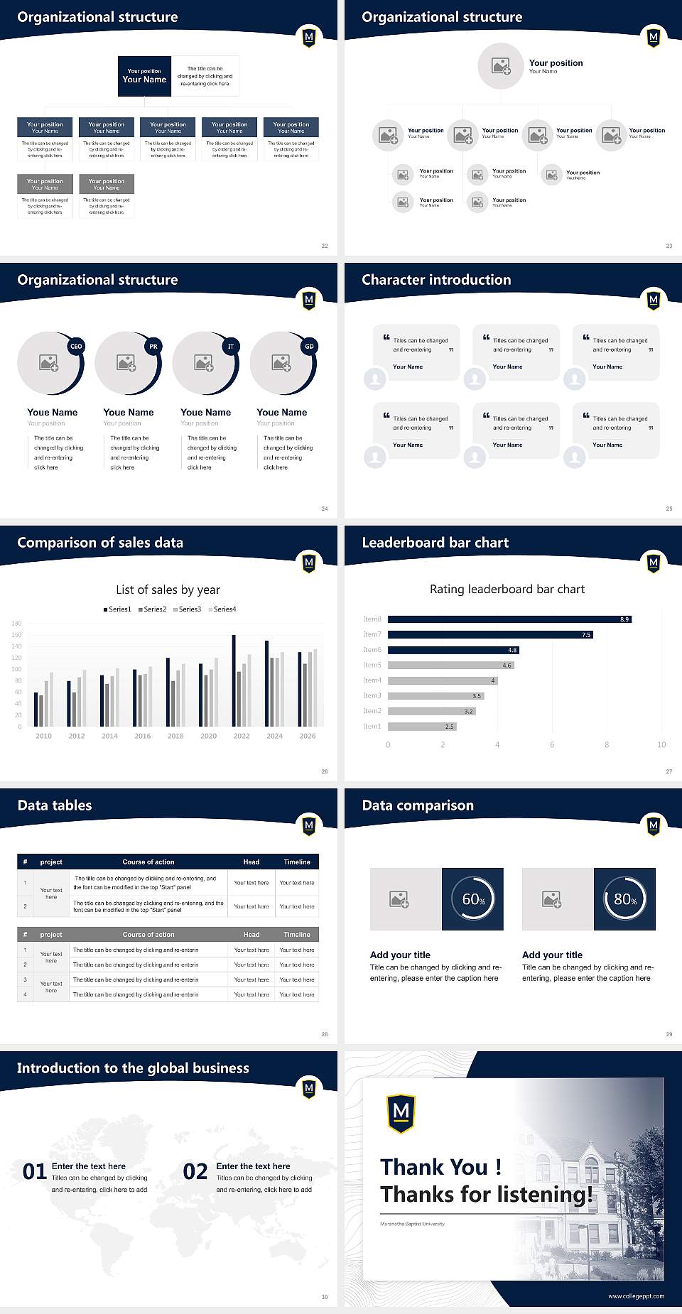 Maranatha Baptist University Academic Presentation/Research Findings Report PPT Template4:3 ratio PPT effect preview image4