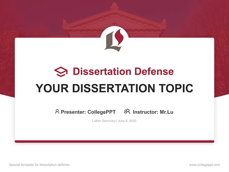 Luther Seminary Graduation Thesis Defense PPT Template4:3 ratio PPT effect preview image7