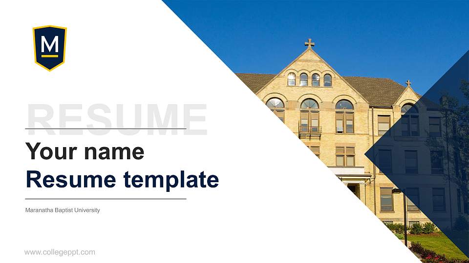 Maranatha Baptist University Resume PPT Template16:9 ratio PPT effect preview image