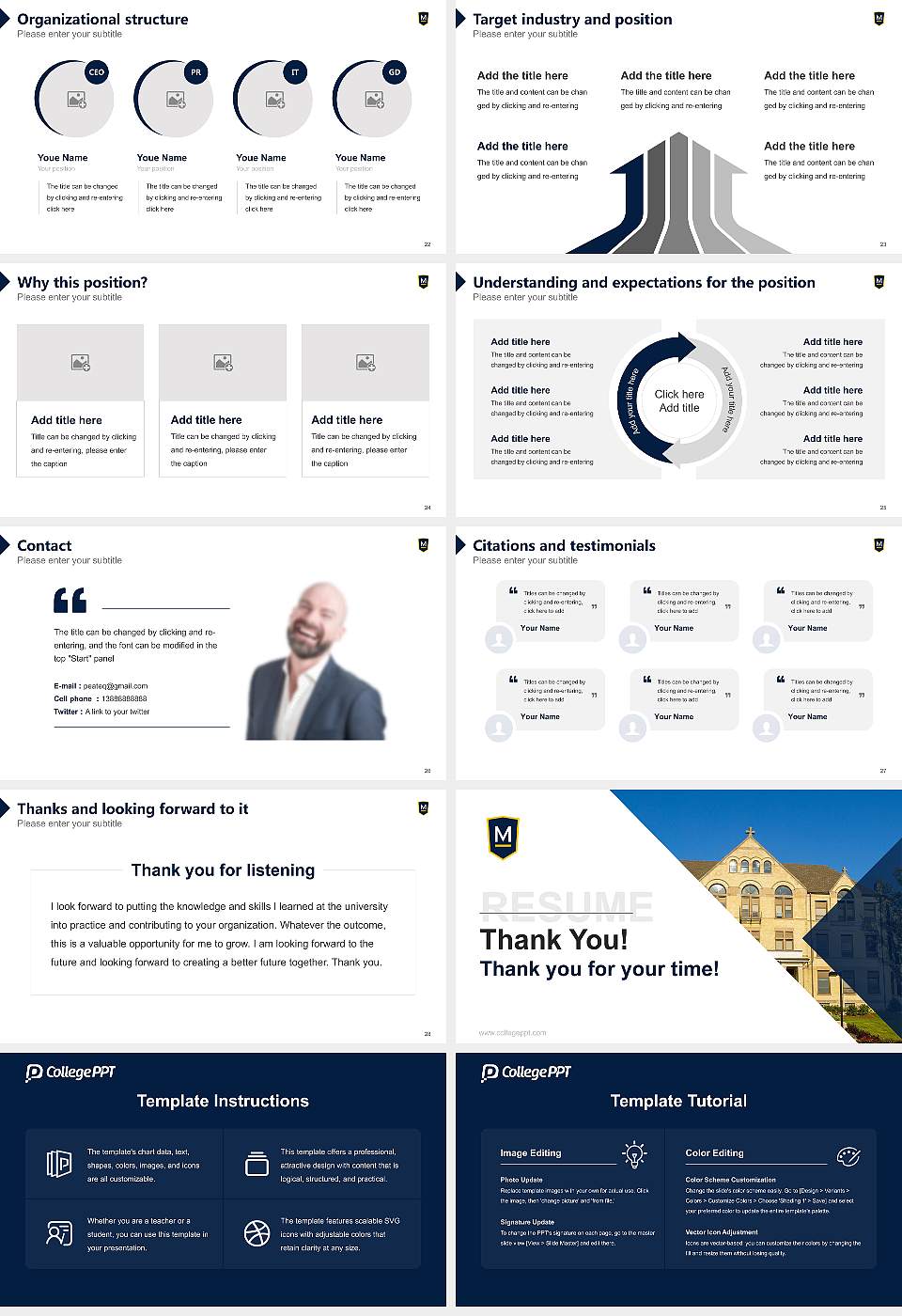 Maranatha Baptist University Resume PPT Template16:9 ratio PPT effect preview image4