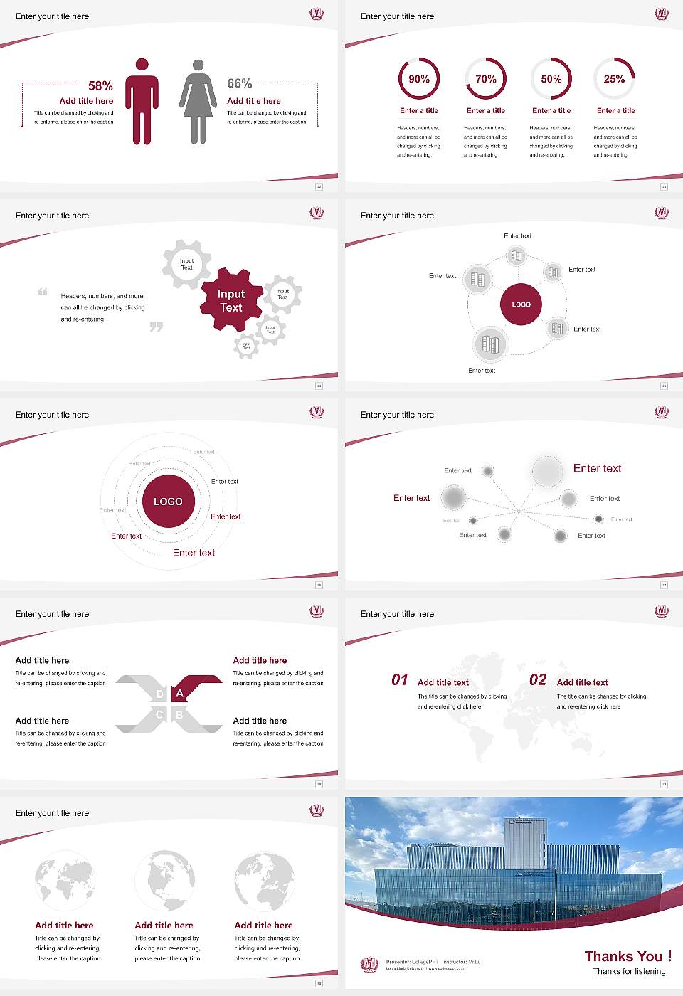 Loma Linda University Course/Courseware Creation PPT Template16:9 ratio PPT effect preview image4