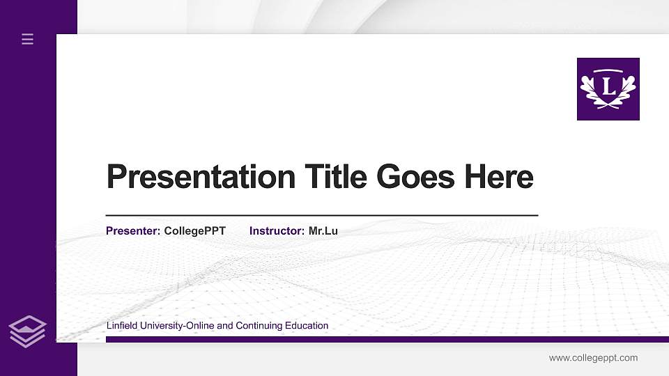 Linfield University-Online and Continuing Education Thesis Proposal/Graduation Defense PPT Template16:9 ratio PPT effect preview image