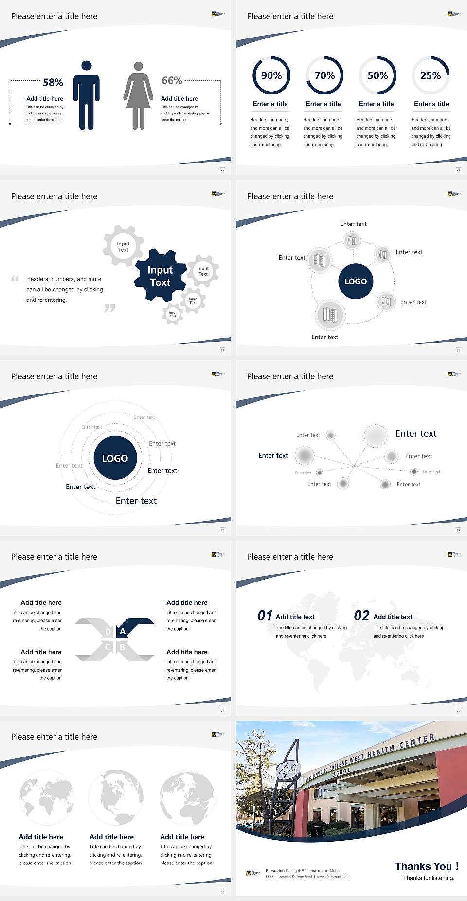 Life Chiropractic College West Course/Courseware Creation PPT Template4:3 ratio PPT effect preview image4
