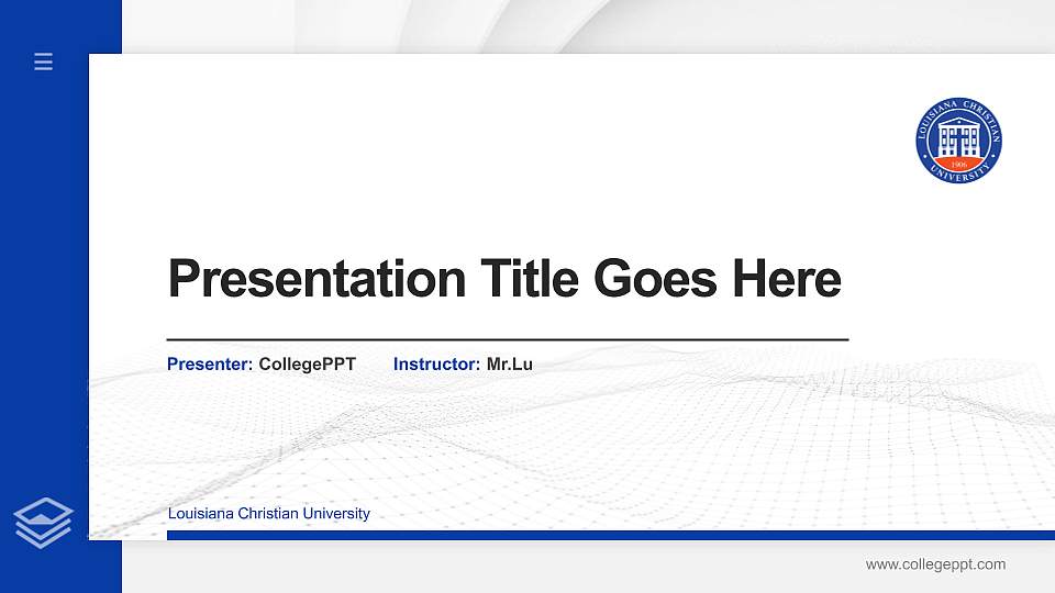 Louisiana Christian University Thesis Proposal/Graduation Defense PPT Template16:9 ratio PPT effect preview image