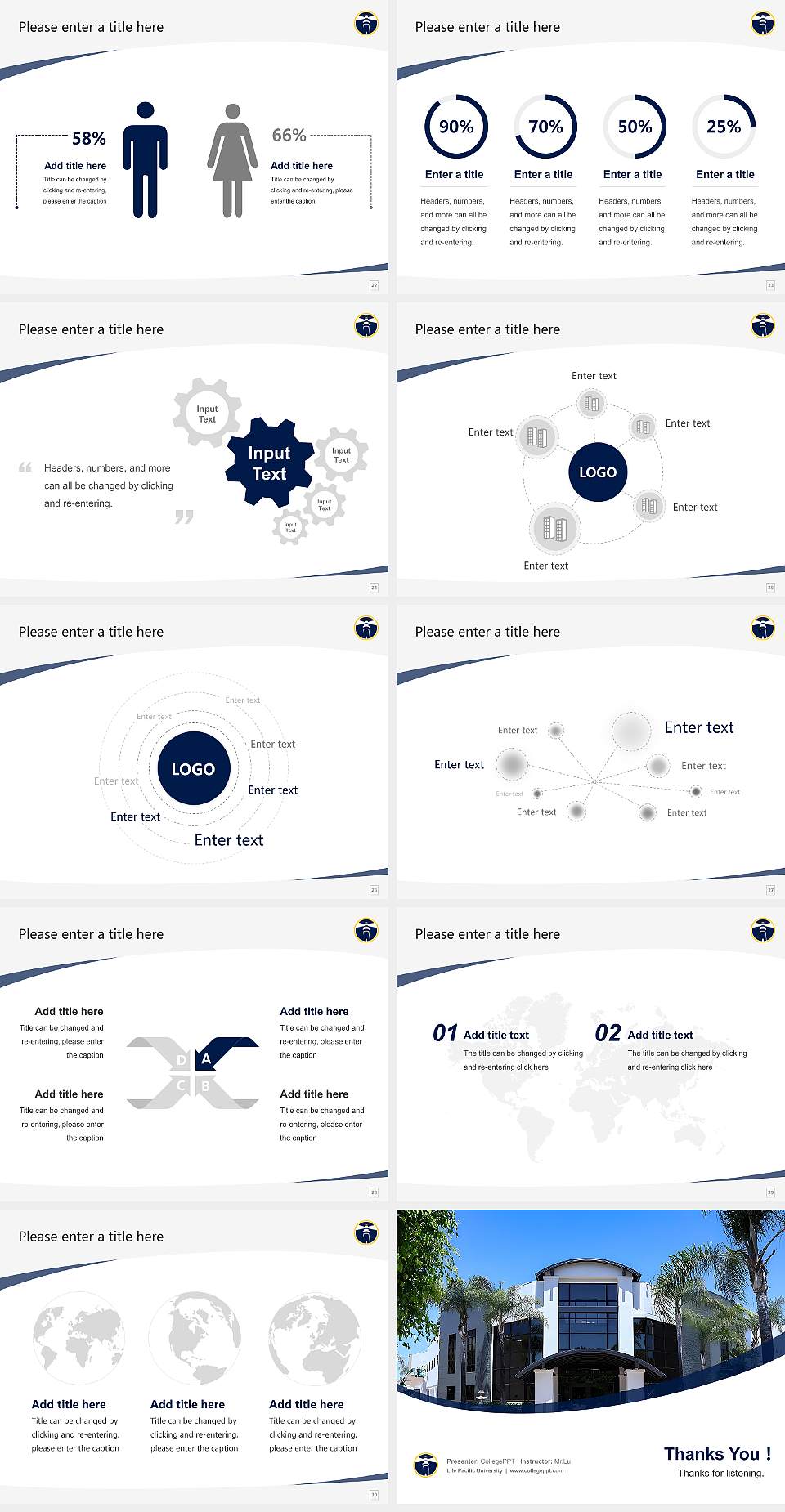 Life Pacific University Course/Courseware Creation PPT Template4:3 ratio PPT effect preview image4