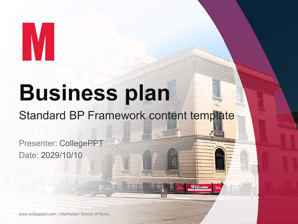 Manhattan School of Music Competition/Entrepreneurship Contest PPT Template4:3 ratio PPT effect preview image9