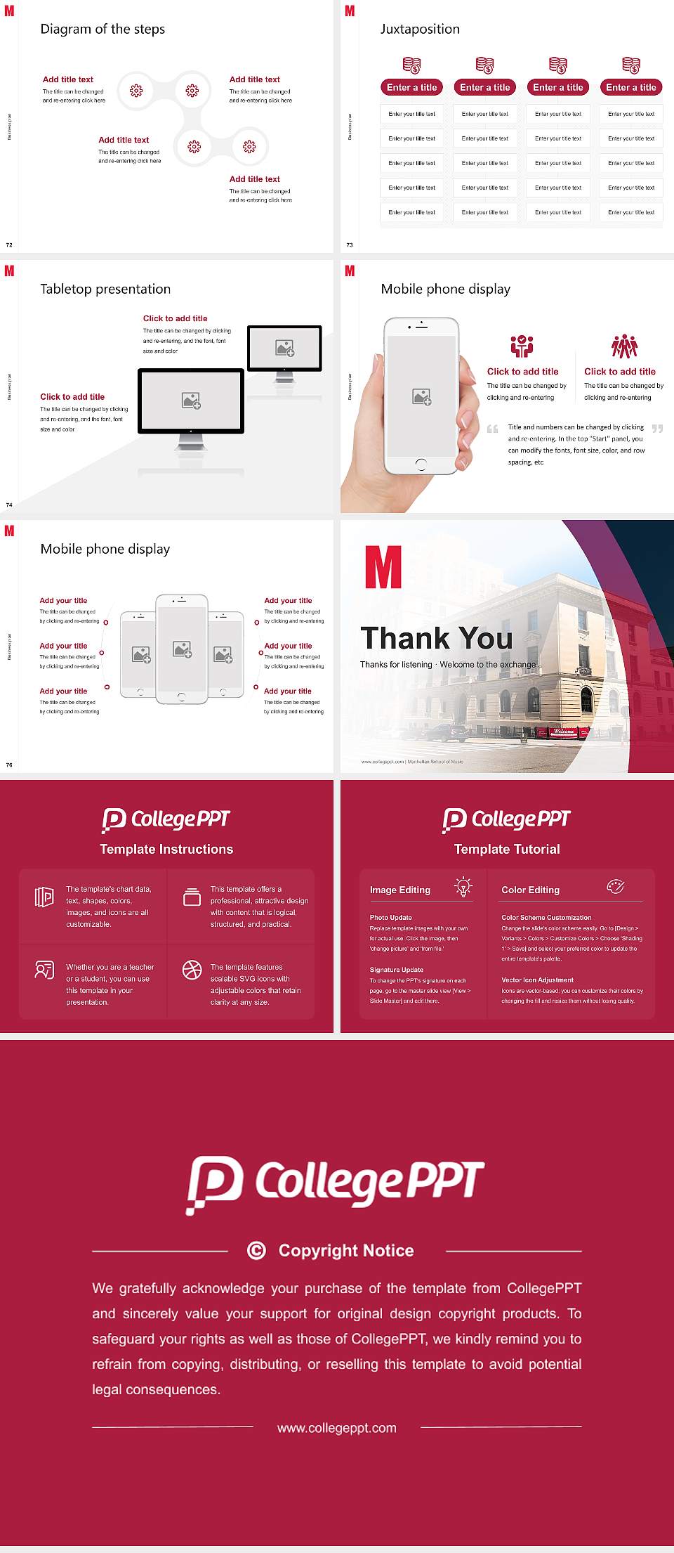 Manhattan School of Music Competition/Entrepreneurship Contest PPT Template4:3 ratio PPT effect preview image9