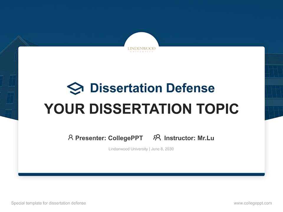 Lindenwood University Graduation Thesis Defense PPT Template4:3 ratio PPT effect preview image7