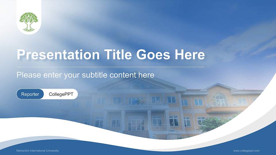 Maharishi International University Lecture Sharing and Networking Event PPT Template16:9 ratio PPT effect preview image