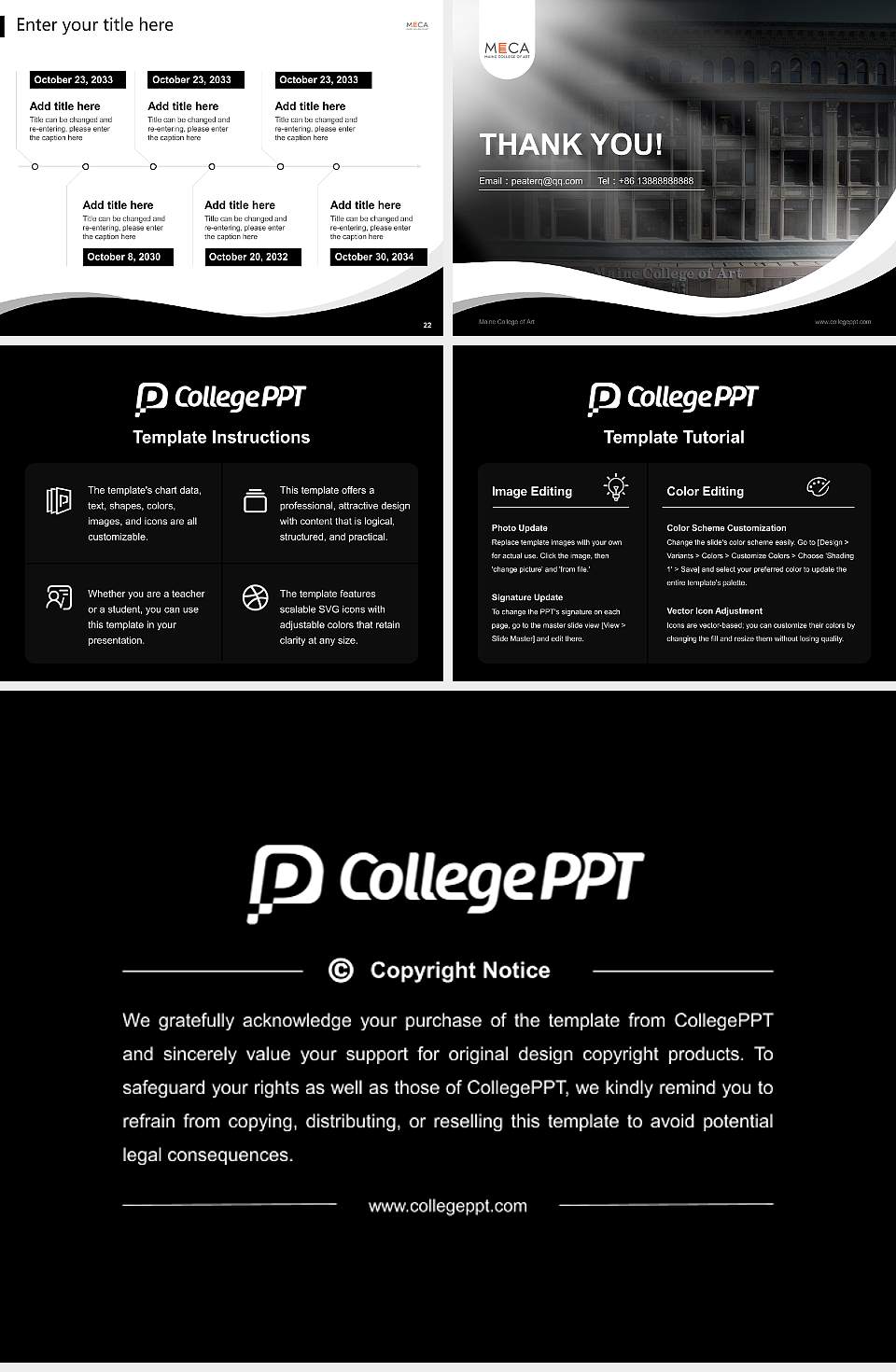 Maine College of Art Lecture Sharing and Networking Event PPT Template4:3 ratio PPT effect preview image4