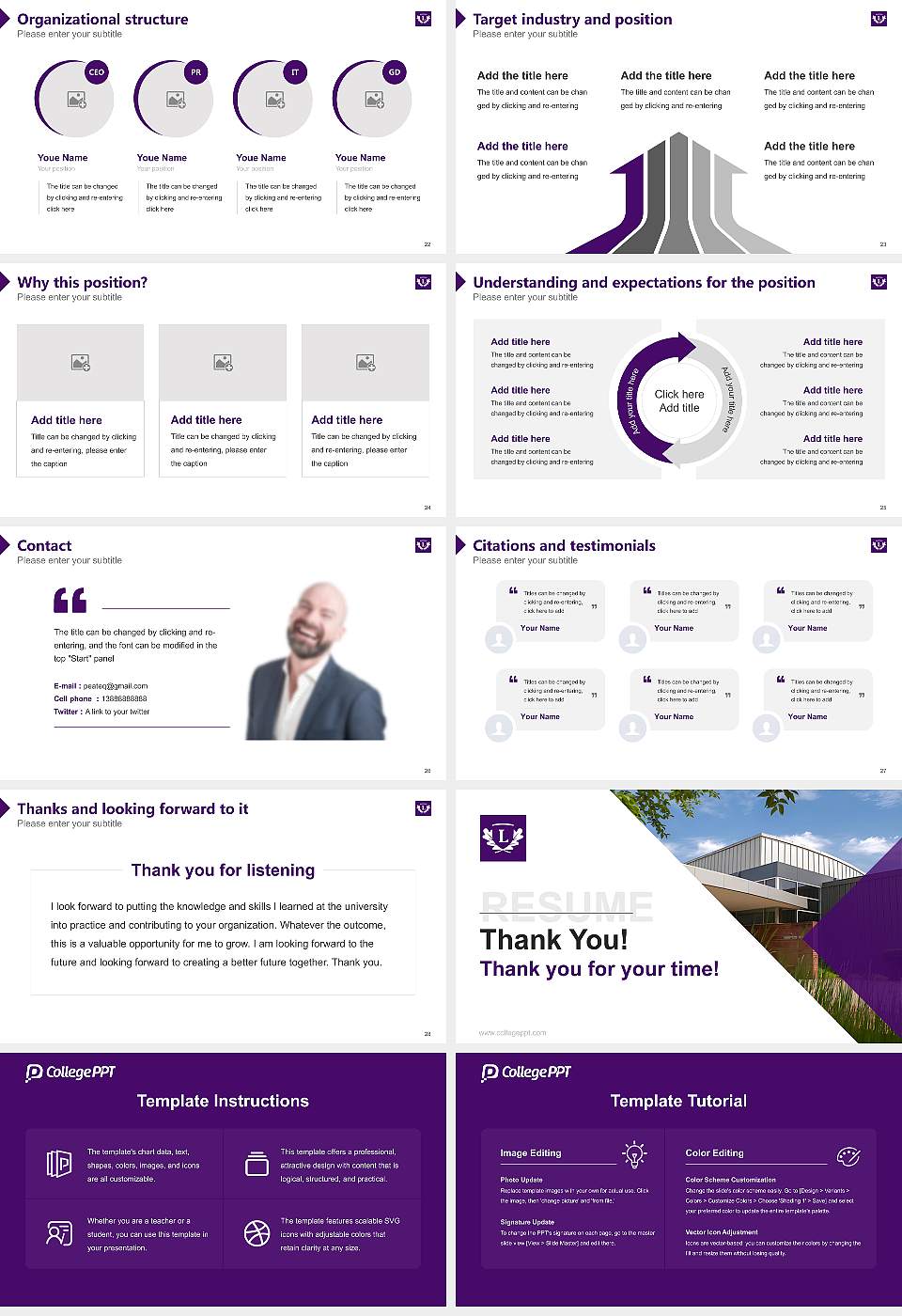 Linfield University-School of Nursing Resume PPT Template16:9 ratio PPT effect preview image4