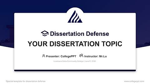 Louisiana Delta Community College Graduation Thesis Defense PPT Template