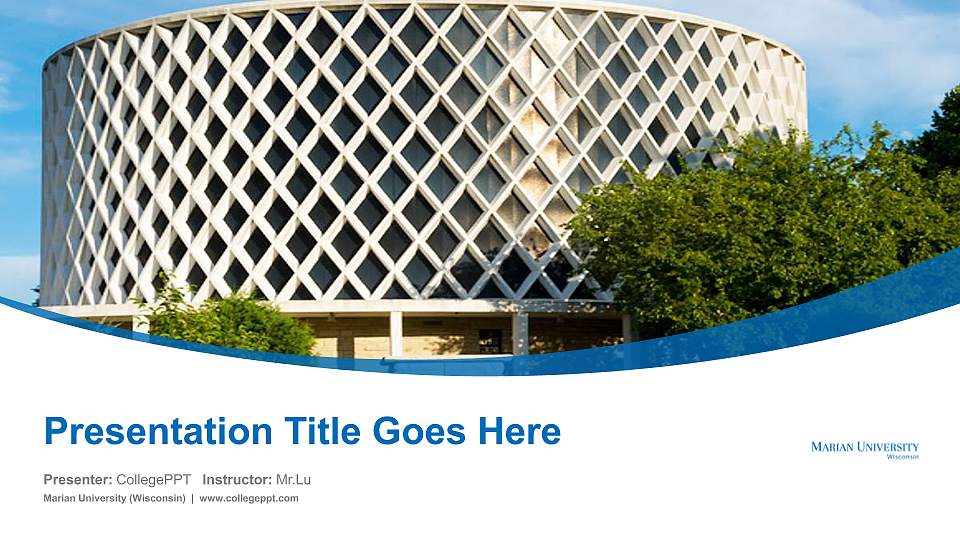 Marian University (Wisconsin) Course/Courseware Creation PPT Template16:9 ratio PPT effect preview image