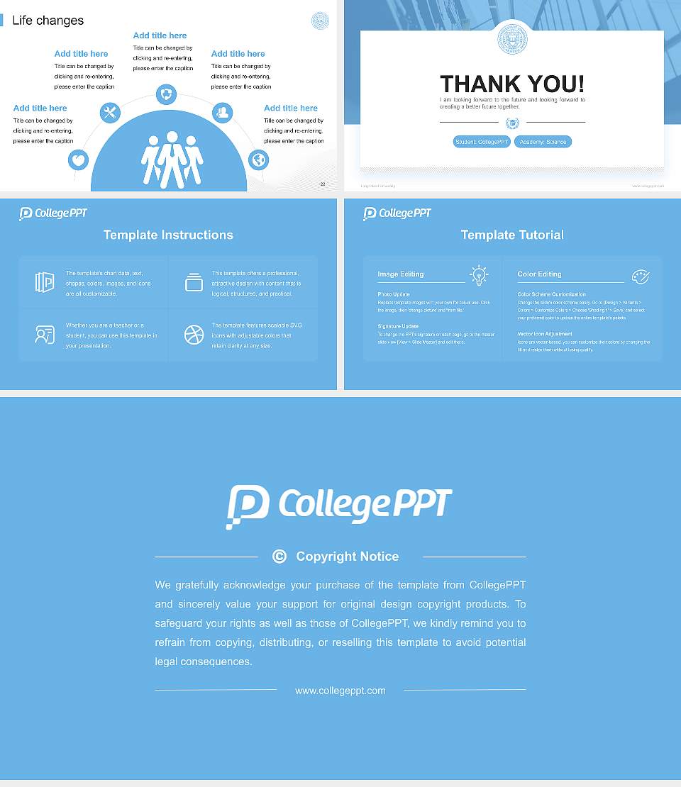 Long Island University National Scholarship Defense PPT Template16:9 ratio PPT effect preview image4