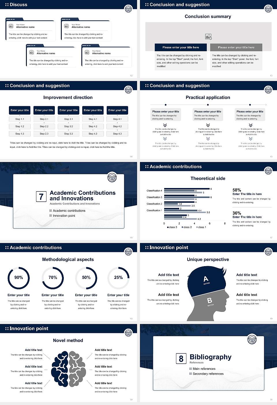 Longwood University Graduation Thesis Defense PPT Template16:9 ratio PPT effect preview image6