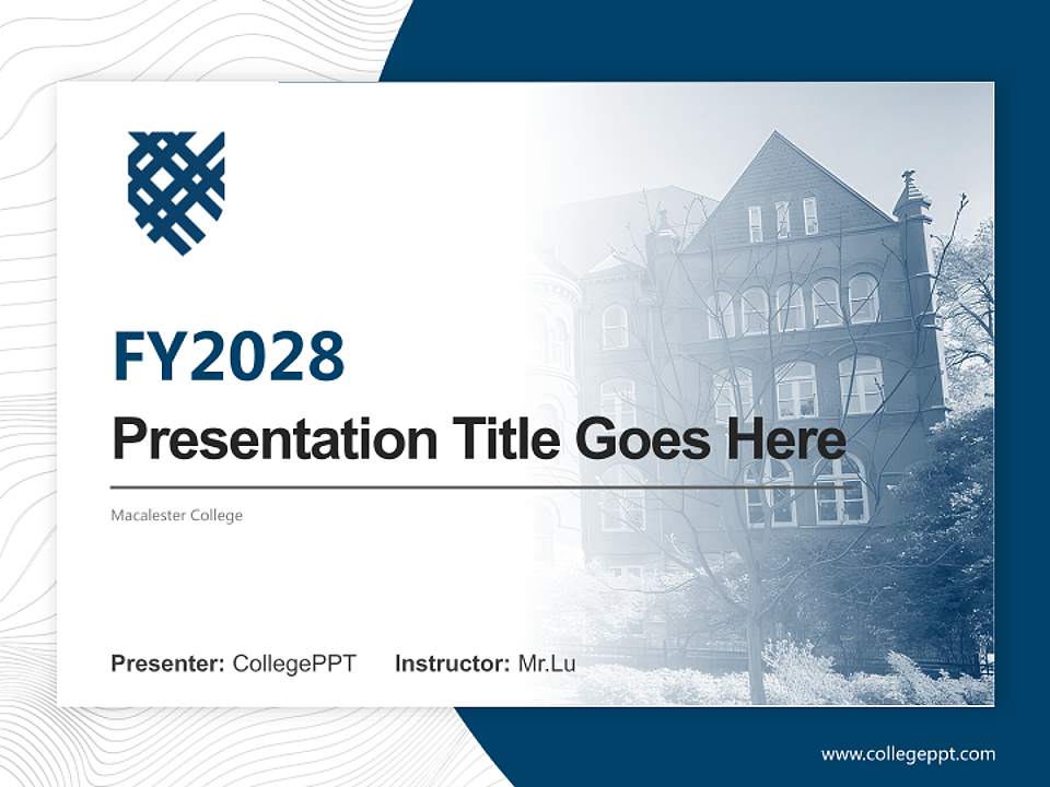 Macalester College Academic Presentation/Research Findings Report PPT Template4:3 ratio PPT effect preview image5