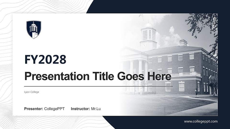 Lyon College Academic Presentation/Research Findings Report PPT Template16:9 ratio PPT effect preview image