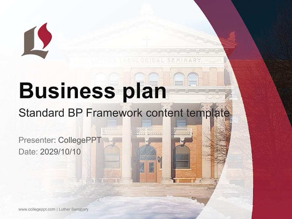 Luther Seminary Competition/Entrepreneurship Contest PPT Template4:3 ratio PPT effect preview image9