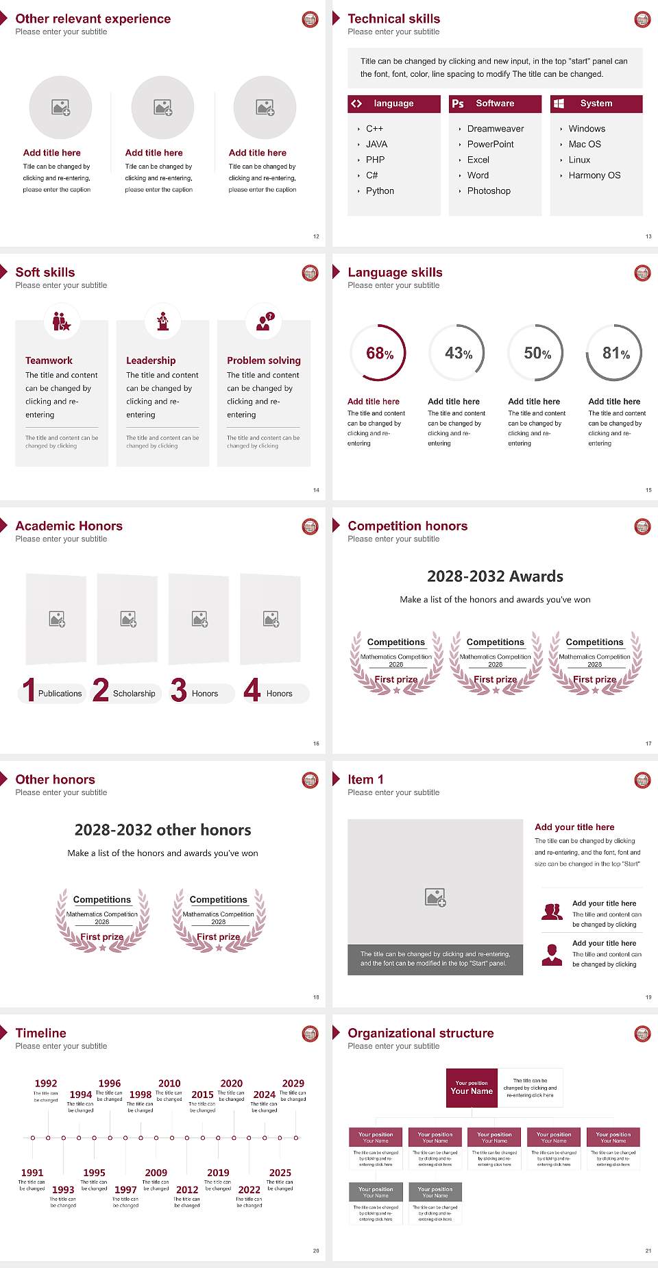 Lock Haven University Resume PPT Template4:3 ratio PPT effect preview image3