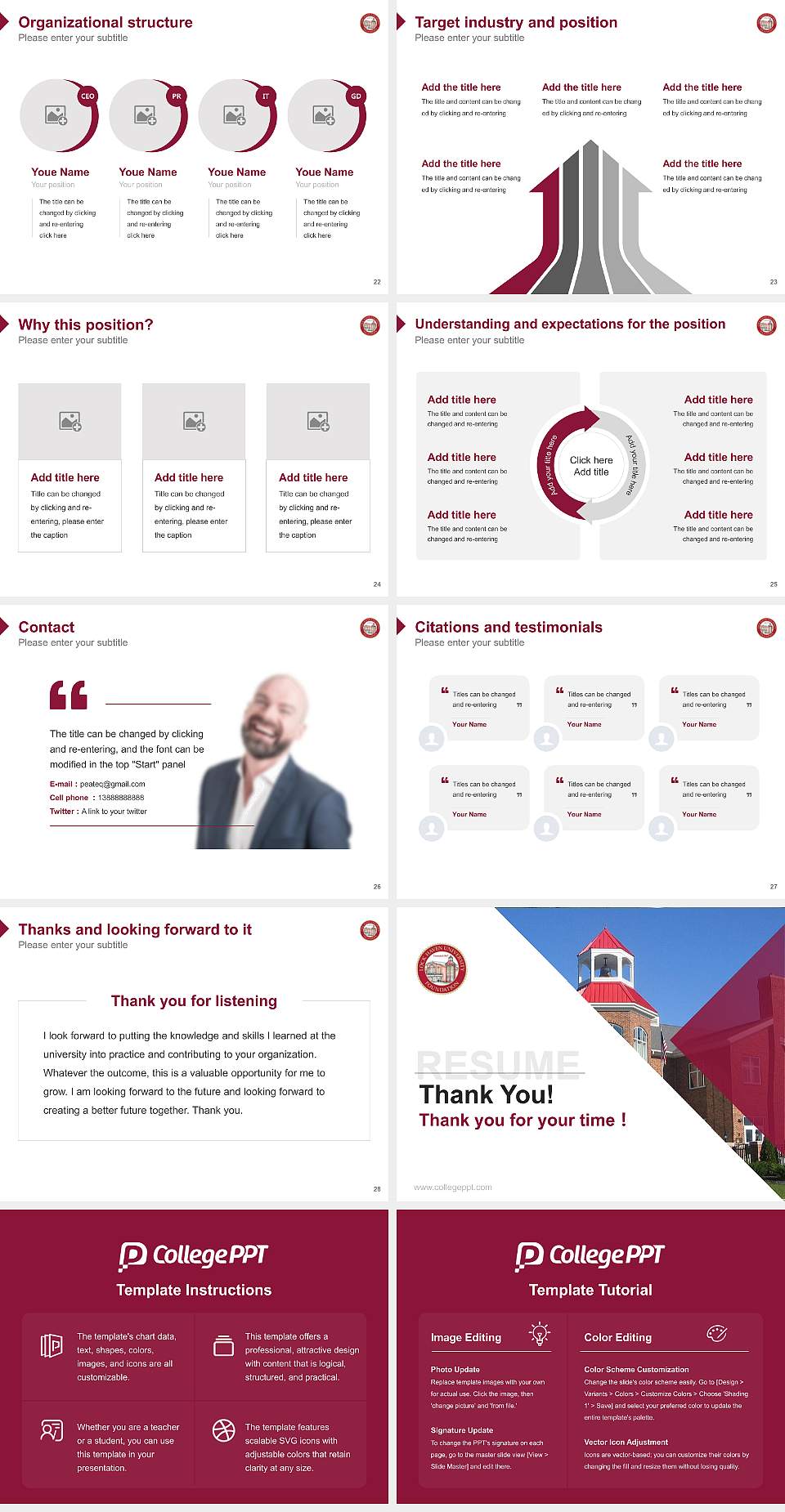 Lock Haven University Resume PPT Template4:3 ratio PPT effect preview image4