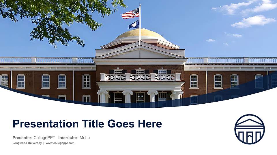 Longwood University Course/Courseware Creation PPT Template16:9 ratio PPT effect preview image