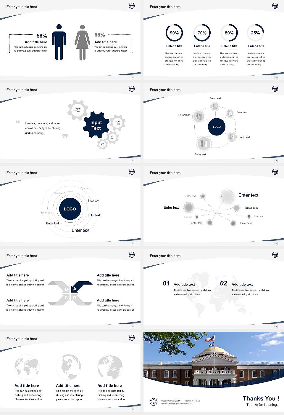 Longwood University Course/Courseware Creation PPT Template16:9 ratio PPT effect preview image4