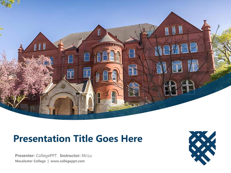 Macalester College Course/Courseware Creation PPT Template4:3 ratio PPT effect preview image5