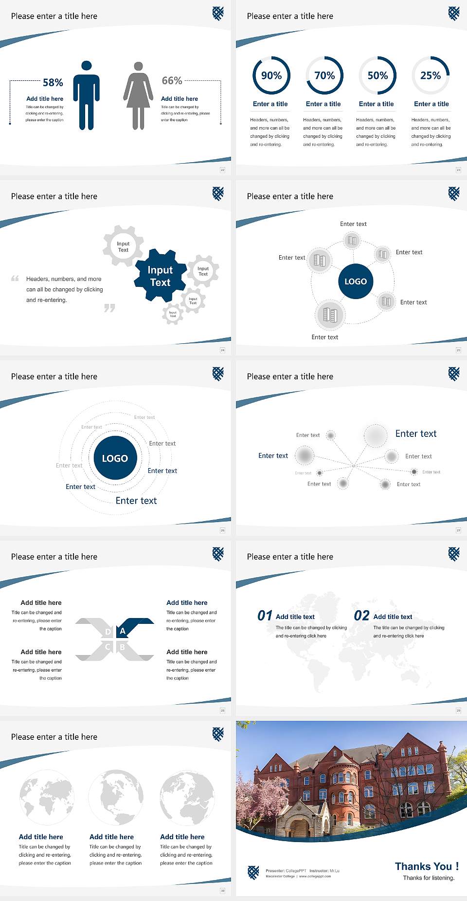 Macalester College Course/Courseware Creation PPT Template4:3 ratio PPT effect preview image4