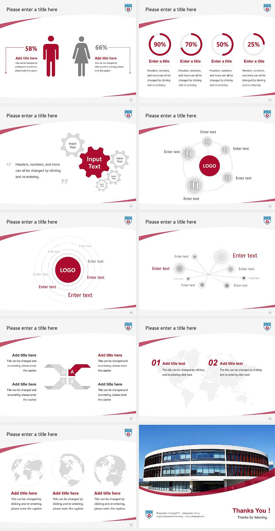 Loyola Marymount University Course/Courseware Creation PPT Template4:3 ratio PPT effect preview image4