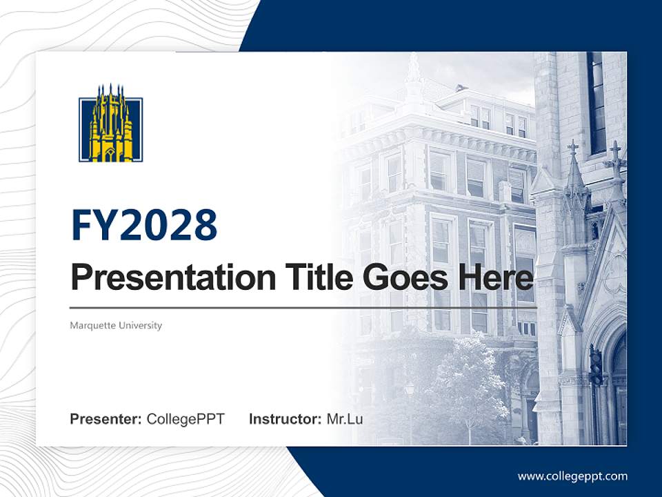 Marquette University Academic Presentation/Research Findings Report PPT Template4:3 ratio PPT effect preview image5