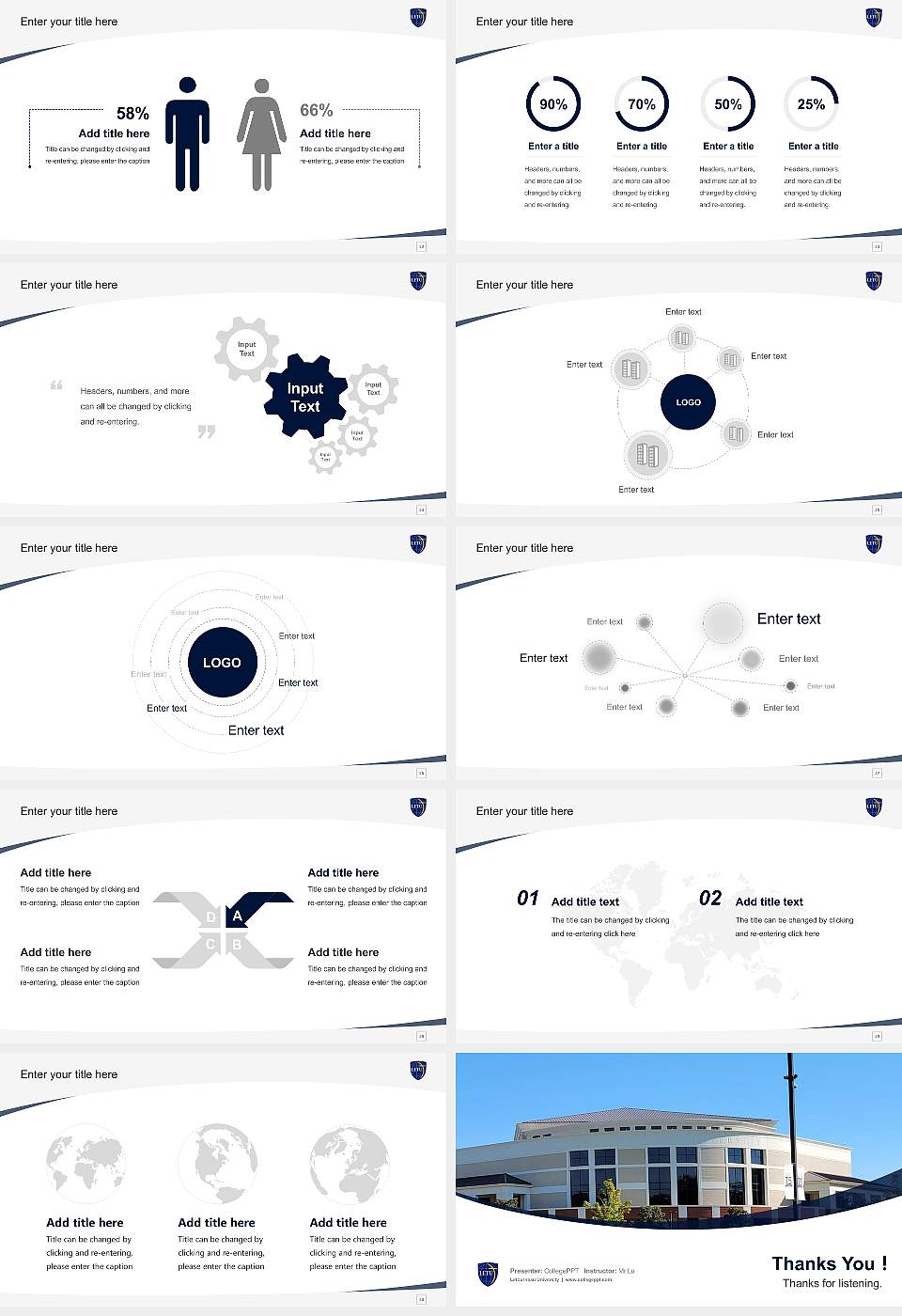 Letourneau University Course/Courseware Creation PPT Template16:9 ratio PPT effect preview image4