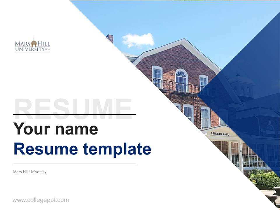 Mars Hill University Resume PPT Template4:3 ratio PPT effect preview image5