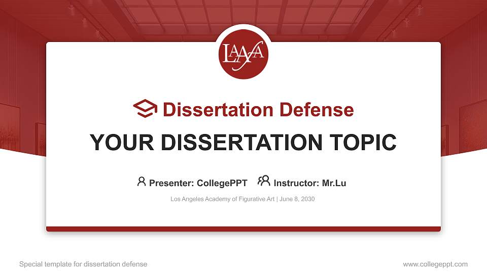 Los Angeles Academy of Figurative Art Graduation Thesis Defense PPT Template16:9 ratio PPT effect preview image