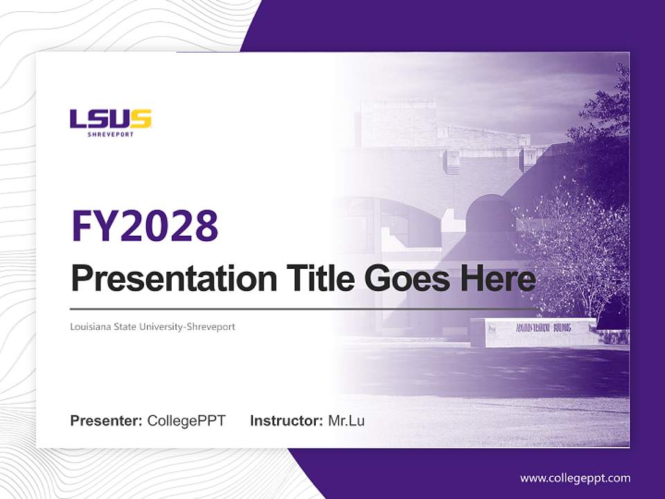 Louisiana State University-Shreveport Academic Presentation/Research Findings Report PPT Template4:3 ratio PPT effect preview image5