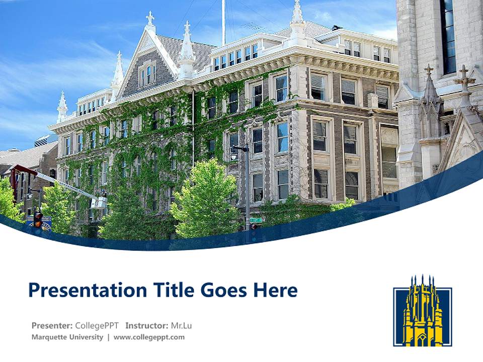 Marquette University Course/Courseware Creation PPT Template4:3 ratio PPT effect preview image5