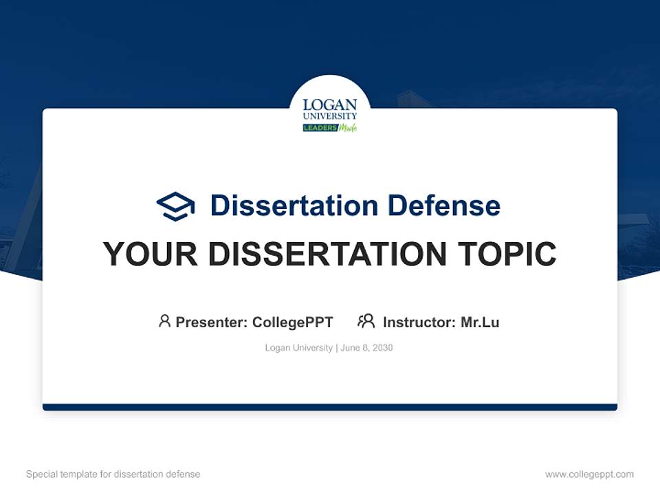 Logan University Graduation Thesis Defense PPT Template4:3 ratio PPT effect preview image7
