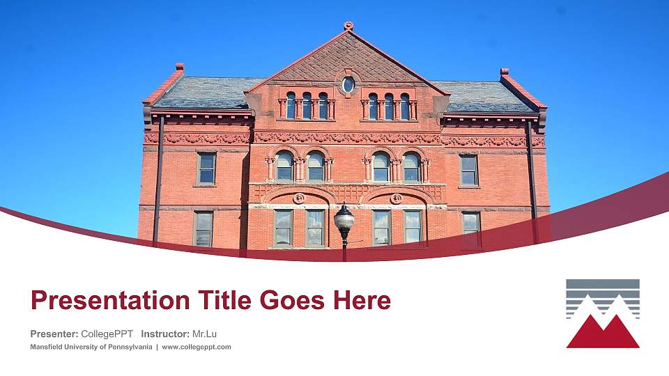 Mansfield University of Pennsylvania Course/Courseware Creation PPT Template16:9 ratio PPT effect preview image
